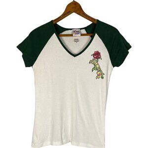 Y2K Nascar Racing White & Green Raglan Tee Dale Size Medium